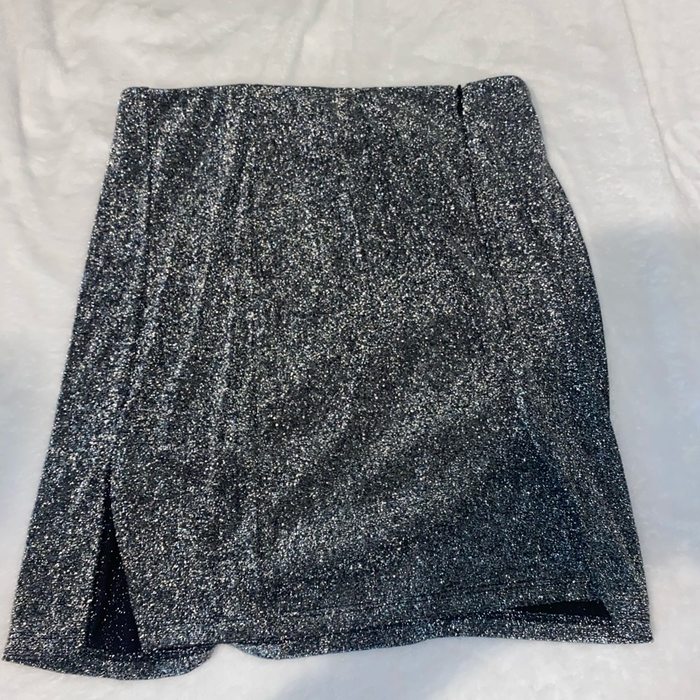 Princess Polly Sparkly Black Mini Skirt Size 6
